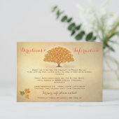 Rustieke Herfst Boom Lichten Huwelijk info kaarten (Staand voorkant)