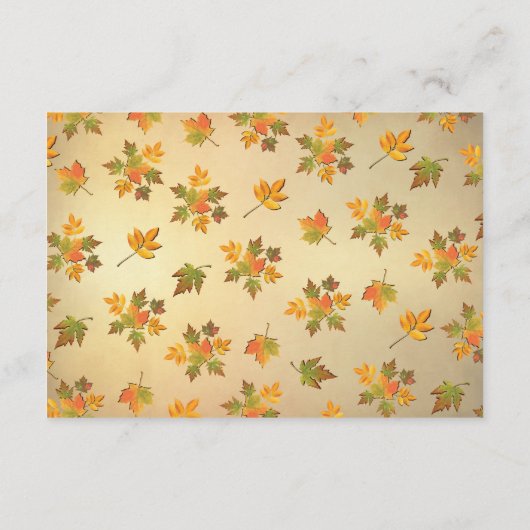 Rustieke Herfst Boom Lichten Huwelijk info kaarten (Achterkant)