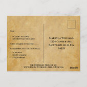 Rustieke Herfst Boom & Lichten Perkament Bruiloft Briefkaart (Achterkant)