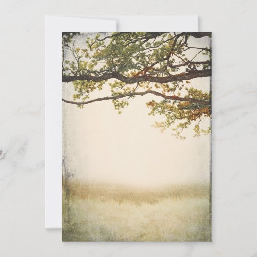  rustieke Herfst boomsnaar van Lichten Bruiloft Kaart (Achterkant)