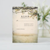 Rustieke Herfst boomtakken Bruiloft RSVP Kaarten Kaartje (Staand voorkant)