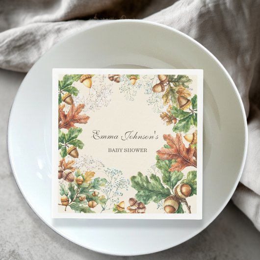 Rustieke herfst bos baby shower servet