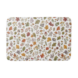 Rustieke Herfst Bos Bladeren Paddenstoel Patroon Badmat