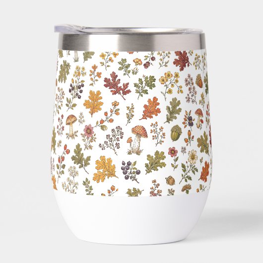 Rustieke herfst bos bladeren paddestoel patroon (Rechts)