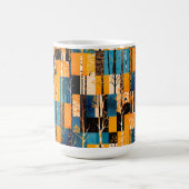Rustieke herfst bos boom patchwork quiltpatroon koffiemok (Center)