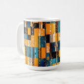 Rustieke herfst bos boom patchwork quiltpatroon koffiemok (Voorkant links)