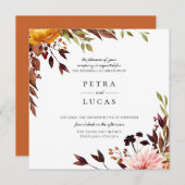 Rustieke herfst bos botanische bruiloft kaart (Voorkant / Achterkant)