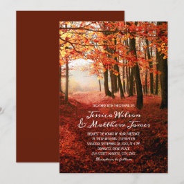 Rustieke Herfst Bos Bourgondië Herfst Country Wedd Kaart