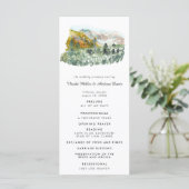 Rustieke herfst bos bruiloft ceremonie programma programmakaart (Staand voorkant)