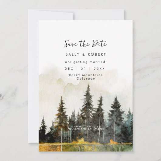 rustieke herfst bos bruiloft opslaan van de datum bedankkaart (Voorkant)