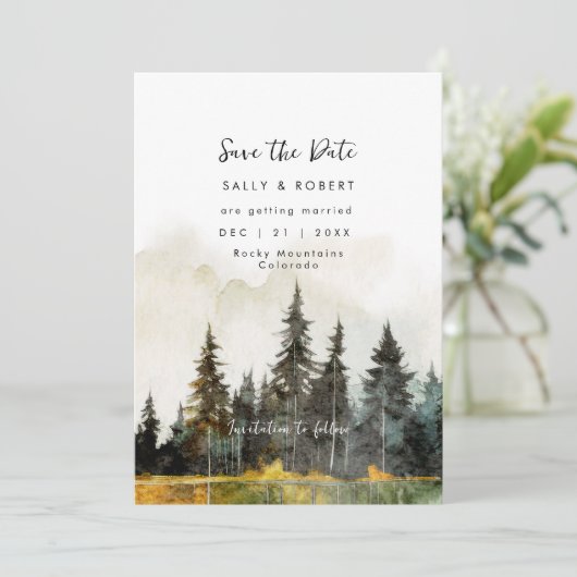 rustieke herfst bos bruiloft opslaan van de datum bedankkaart (Staand voorkant)