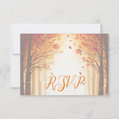 Rustieke herfst bos pompoen bruiloft RSVP kaartje (Achterkant)