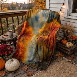 Rustieke herfst bos - Waterverf herfst Sherpa Deken