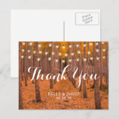 Rustieke Herfst Bossen Fall Wedding Dank u Briefkaart (Voorkant / Achterkant)