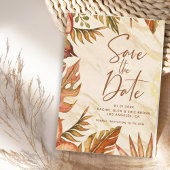 Rustieke Herfst Botanische Marmer Save the Date Ka Aankondiging