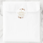 Rustieke herfst botanische moderne eerste communie ronde sticker (Tas)