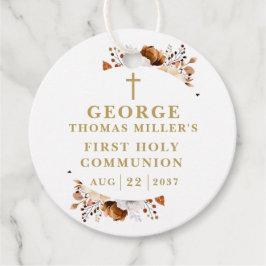 Rustieke Herfst Botanische Moderne Eerste Heilige  Bedankjes Labels