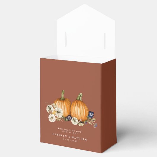 Rustieke herfst botanische pompoen bruiloft dank u bedankdoosjes (Geopend)