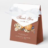 Rustieke herfst botanische pompoen bruiloft dank u bedankdoosjes (Voorkant Zijde)