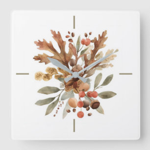 Rustieke herfst botanische wandklok