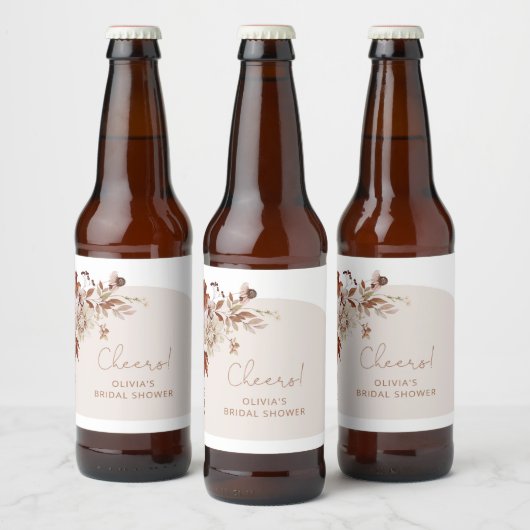 Rustieke herfst bruidsdouche Bierfleslabel Bier Etiket (Flessen)