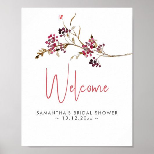 Rustieke herfst bruidsfeest thema's welkomstbord poster (Voorkant)