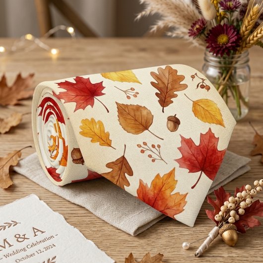 Rustieke herfst bruidsjonkers stropdas