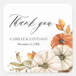 Rustieke herfst bruiloft Dank u Stickers