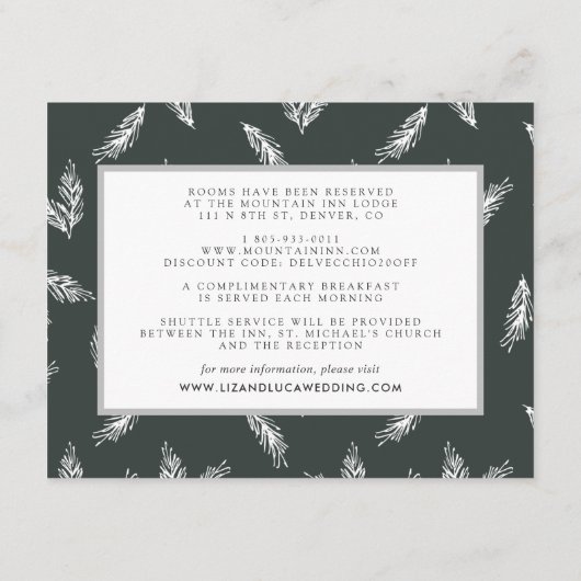 Rustieke herfst bruiloft gast details behuizing informatiekaartje (Achterkant)