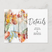 Rustieke herfst bruiloft gast details behuizing informatiekaartje (Voorkant)