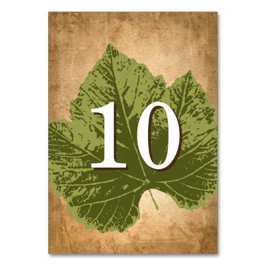 Rustieke herfst bruiloft ideeën | Tabelnummer Kaar Kaart (Voorkant)