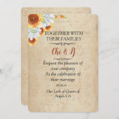 Rustieke herfst bruiloft Kaart uitnodiging (Voorkant / Achterkant)