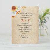 Rustieke herfst bruiloft Kaart uitnodiging (Staand voorkant)