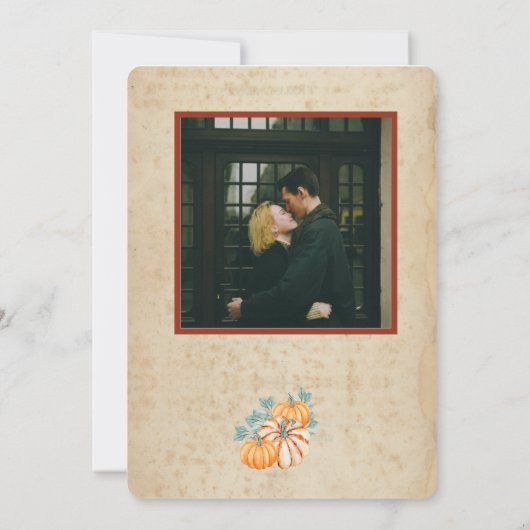 Rustieke herfst bruiloft Kaart uitnodiging (Achterkant)