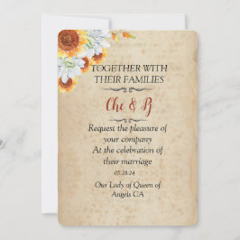 Rustieke herfst bruiloft Kaart uitnodiging