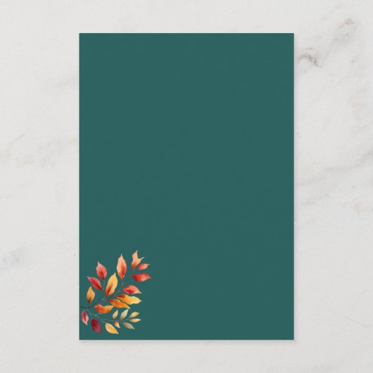 Rustieke herfst bruiloft menu keuze Kaart (Achterkant)