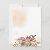 Rustieke herfst bruiloft met bloemenontwerp kaart (Achterkant)