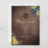 Rustieke herfst bruiloft receptie kaart (Voorkant)