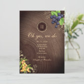 Rustieke herfst bruiloft receptie kaart (Staand voorkant)