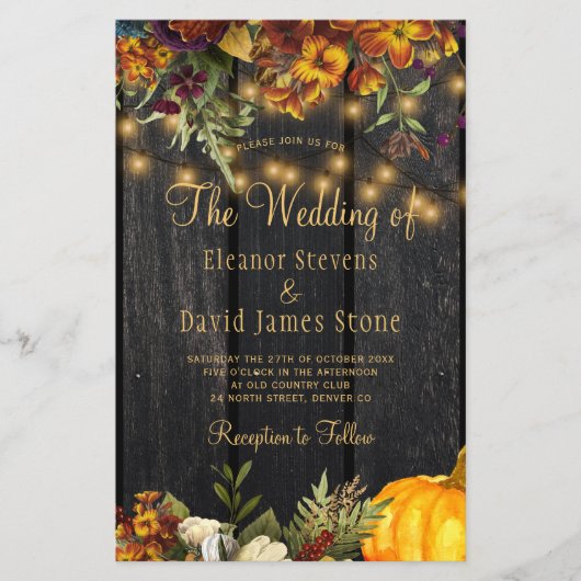 Rustieke herfst budget alles in een bruiloft uitno (Voorkant)