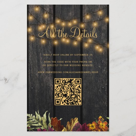 Rustieke herfst budget alles in een bruiloft uitno flyer (Achterkant)