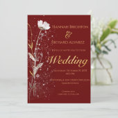 Rustieke Herfst Burgandy Bohemian Wildflower Bruil Kaart (Staand voorkant)