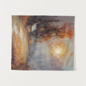 Rustieke Herfst Cabin Landschap Herfst Art Wandkleed (Voorkant (horizontaal))