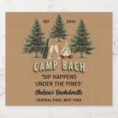 Rustieke Herfst Camping Bachelorette Boho Party Cu Sparkling Wijnetiket (Enkel label)