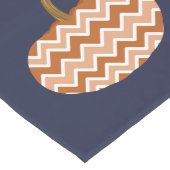 Rustieke Herfst Chevrons Pompoenen & Navy Blue Lange Tafelloper (Hoek)