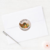 Rustieke herfst Cornucopia Happy Thanksgiving Ronde Sticker (Envelop)