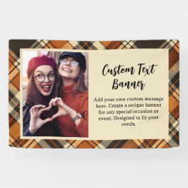 Rustieke Herfst Cottagecore Plaid Custom Photo Spandoek