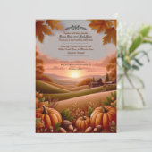 Rustieke herfst Countryside bruiloft uitnodiging (Staand voorkant)