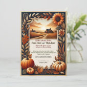 Rustieke herfst Countryside bruiloft uitnodiging (Staand voorkant)