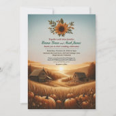 Rustieke herfst Countryside bruiloft uitnodiging (Voorkant)